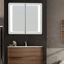 Load image into Gallery viewer, Double Door LED Bathroom Mirror Cabinet with Bluetooth Bathroom Mirror Cabinets Living and Home 

