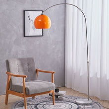 Load image into Gallery viewer, Arch Standing Floor Lamp, Orange/White Lampshade, Marble Base, Reading Light Floorlamp Living and Home 
