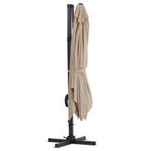 Load image into Gallery viewer, Khaki 3 x 3 m Square Cantilever Parasol Outdoor Hanging Umbrella for Garden and Patio Parasols Living and Home 

