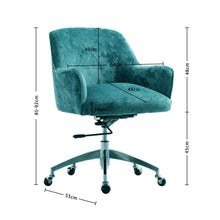 Load image into Gallery viewer, Velvet Upholstered Wheeled Swivel Office Chair Living and Home 
