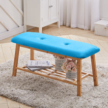 Load image into Gallery viewer, Shoe Bench Bamboo 2 Tier with Shoe Storage Rack Bench Living and Home 
