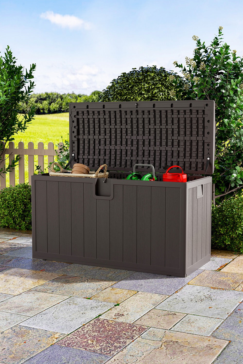 Livingandhome 105-Gallon Outdoor Deck Box