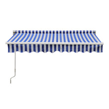 Load image into Gallery viewer, Retractable Patio Awning - Manual Shelter - Blue &amp; White Awnings Living and Home 
