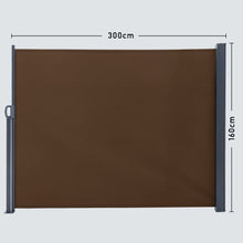 Load image into Gallery viewer, Retractable Single Side Awning - Grey Awnings Living and Home W 300 x H 160 cm Brown 
