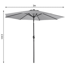 Load image into Gallery viewer, 3M Large Rotating Patio Parasol for Outdoor Sunshade and Rain with Plastic Fillable Base
