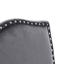 Load image into Gallery viewer, Set of 2 Grey Velvet High Back Dinning Chair
