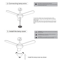 Load image into Gallery viewer, Silver 3 Blade Ceiling Fan with LED Lamp &amp; Remote Control 42Inch Ceiling Light Living and Home 
