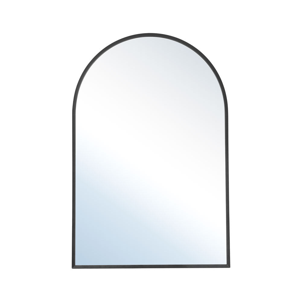 Livingandhome Arched Wall Mirror in Black Aluminum Alloy Frame, WF0080