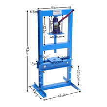 Load image into Gallery viewer, 6/12/20Ton Blue Hydraulic Shop Press with Press Plates Workshop Presses Living and Home 
