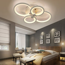 Load image into Gallery viewer, 4/6/8 Rings Circle LED Semi-Flush Ceiling Light Dimmable/Non-Dimmable Ceiling Light Living and Home 4 Rings Dimmable with Remote Control Warm Light
