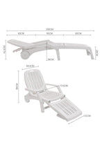 Load image into Gallery viewer, 193cm D Outdoor Folding Lounge Chair Recliner with Wheels Sunloungers Living and Home 
