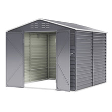 Load image into Gallery viewer, Livingandhome Charcoal Steel Tool Shed with Front Windows and Ventilation

