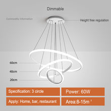 Load image into Gallery viewer, Modern LED Pendant with 3 Circle Rings - Dimmable Pendant Living and Home 
