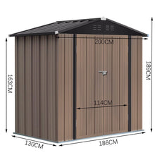 Load image into Gallery viewer, Classic Lockable Tool Storage Bike Shed Brown Metal Shed for Garden Storage Garden Sheds Living and Home 
