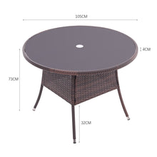Load image into Gallery viewer, 105cm Round/ Square Coffee Table Bistro Outdoor Garden Patio Tables &amp; Parasol Hole Garden Dining Table Living and Home 
