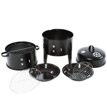 Load image into Gallery viewer, 3 in 1 BBQ Charcoal Grill 3 Tier Smoker
