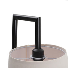Load image into Gallery viewer, Metal Tray Table Floor Lamp with Linen Lampshade
