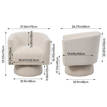 Load image into Gallery viewer, Upholstered Swivel Accent Armchair - White

