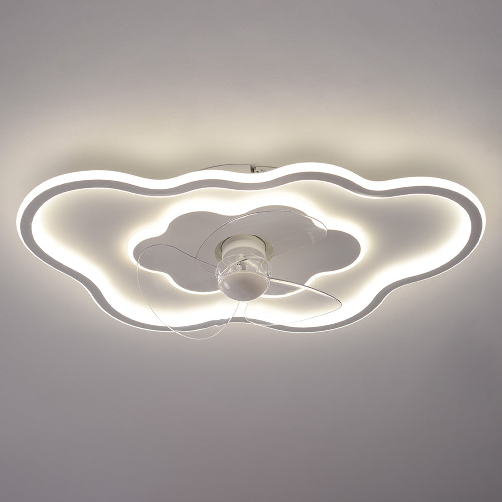 Livingandhome Cloud-Shaped Ceiling Mount LED Fan Light, DM0808