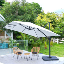 Load image into Gallery viewer, Copy of Light Grey 3 x 3 m Square Cantilever Parasol Outdoor Hanging Umbrella for Garden and Patio Parasols Living and Home Parasol + Cross Base + Petal Water Tank 
