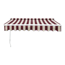 Load image into Gallery viewer, Retractable Patio Awning - Manual Shelter - Red &amp; White Awnings Living and Home 
