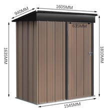 Load image into Gallery viewer, Classic Lockable Tool Storage Bike Shed Brown Metal Shed for Garden Storage Garden Sheds Living and Home 
