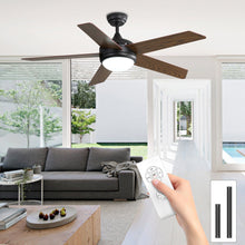 Load image into Gallery viewer, 52 Inch Wooden Blades Ceiling Fan with LED Lamp Light Dimmable and Remote Ceiling Fans Living and Home 
