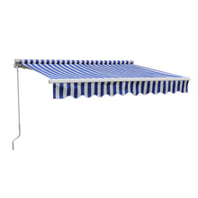 Load image into Gallery viewer, Retractable Patio Awning - Manual Shelter - Blue &amp; White Awnings Living and Home 
