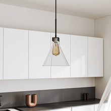 Load image into Gallery viewer, Modern Style Transparent Black Glass Single Light Pendant Light Pendant Lights Living and Home 24.3cm Dia x 24.5cm H 
