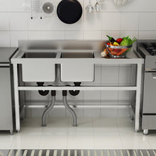 Load image into Gallery viewer, 4ft Stainless Steel Kitchen Commercial Sink with Drinboard Kitchen Sinks Living and Home Right Drinboard 
