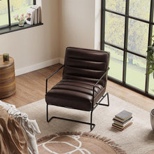 Load image into Gallery viewer, Retro Style PU leather Upholstered Armchair Metal Base Office Chair Lounge Chairs Living and Home 
