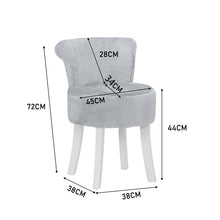 Load image into Gallery viewer, Modern Plush Upholstered Dressing Table Chair with White Legs
