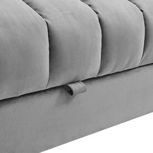 Load image into Gallery viewer, Grey Channel Sleeper Sofa Bed - 212 x 89cm
