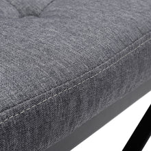 Load image into Gallery viewer, Classic Linen Buttoned Footstool with X-shaped Legs
