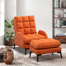 Load image into Gallery viewer, Upholstered Adjustable Backrest Velvet Sleeper Recliner Come with Ottoman Recliners Living and Home 
