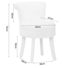 Load image into Gallery viewer, Modern Plush Upholstered Dressing Table Chair with White Legs
