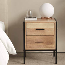 Load image into Gallery viewer, 2 Drawers Industrial Bedside Table Vintage Nightstand End Table End Tables Living and Home 
