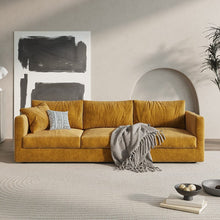 Load image into Gallery viewer, Cottonfy Retro Elegance Luxe Fabric Sofa with Mid-Century Charm Cottonfy UK Ginger Yellow 3 Seater 
