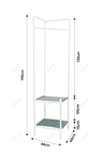 Load image into Gallery viewer, Corner Clothing Rack with 2 Tier Shelves Living and Home 
