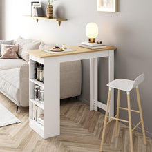 Load image into Gallery viewer, Modern Wooden Bar Table with Versatile Open Shelves Living and Home 
