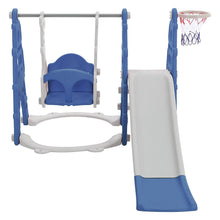 Load image into Gallery viewer, Livingandhome Kids Toddler Swing and Slide Set with Basketball Hoop

