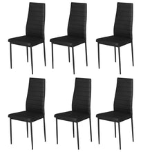 Load image into Gallery viewer, 92cm Height Upholstered Leather DINING CHAIR Set of 6 Dining Chairs Living and Home Black 
