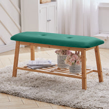 Load image into Gallery viewer, Shoe Bench Bamboo 2 Tier with Shoe Storage Rack Bench Living and Home 
