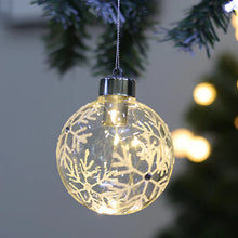 Load image into Gallery viewer, Set of 6 Clear Snowflakes Ball Christmas Glass LED Light Hanging Ornaments Living and Home 
