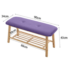 Load image into Gallery viewer, Shoe Bench Bamboo 2 Tier with Shoe Storage Rack Bench Living and Home 
