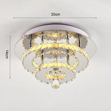 Load image into Gallery viewer, Modern Double-tiers Median-size Crystal LED Ceiling Light
