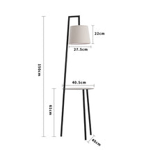 Load image into Gallery viewer, Metal Tray Table Floor Lamp with Linen Lampshade
