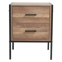 Load image into Gallery viewer, 2 Drawers Industrial Bedside Table Vintage Nightstand End Table End Tables Living and Home 
