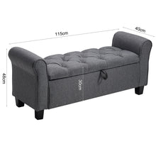 Load image into Gallery viewer, Linen Armrest Storage Ottoman Bench Chaise
