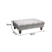 Load image into Gallery viewer, Buttoned Velvet Rectangular Ottoman Footstool with Gourd-shaped Legs
